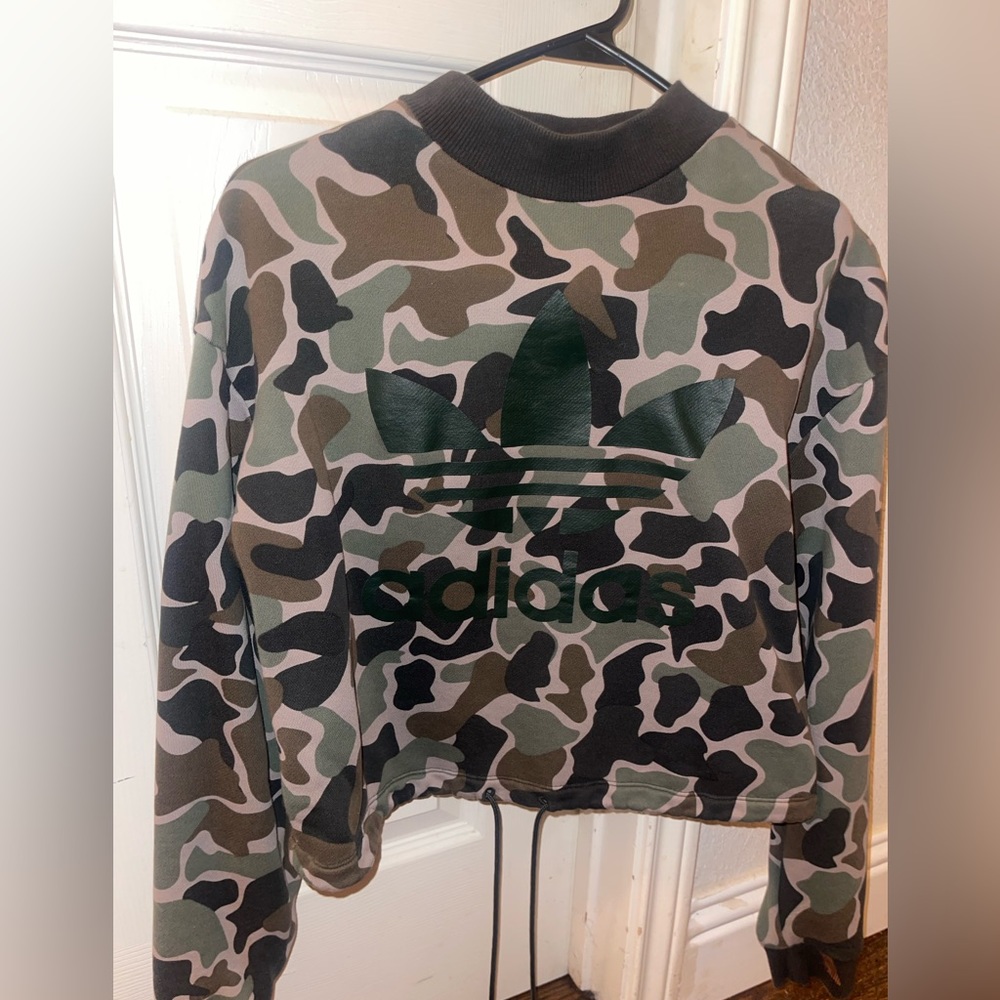 Adidas camo crewneck